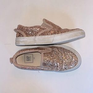 Gap size 11 gold glitter slip on sneakers